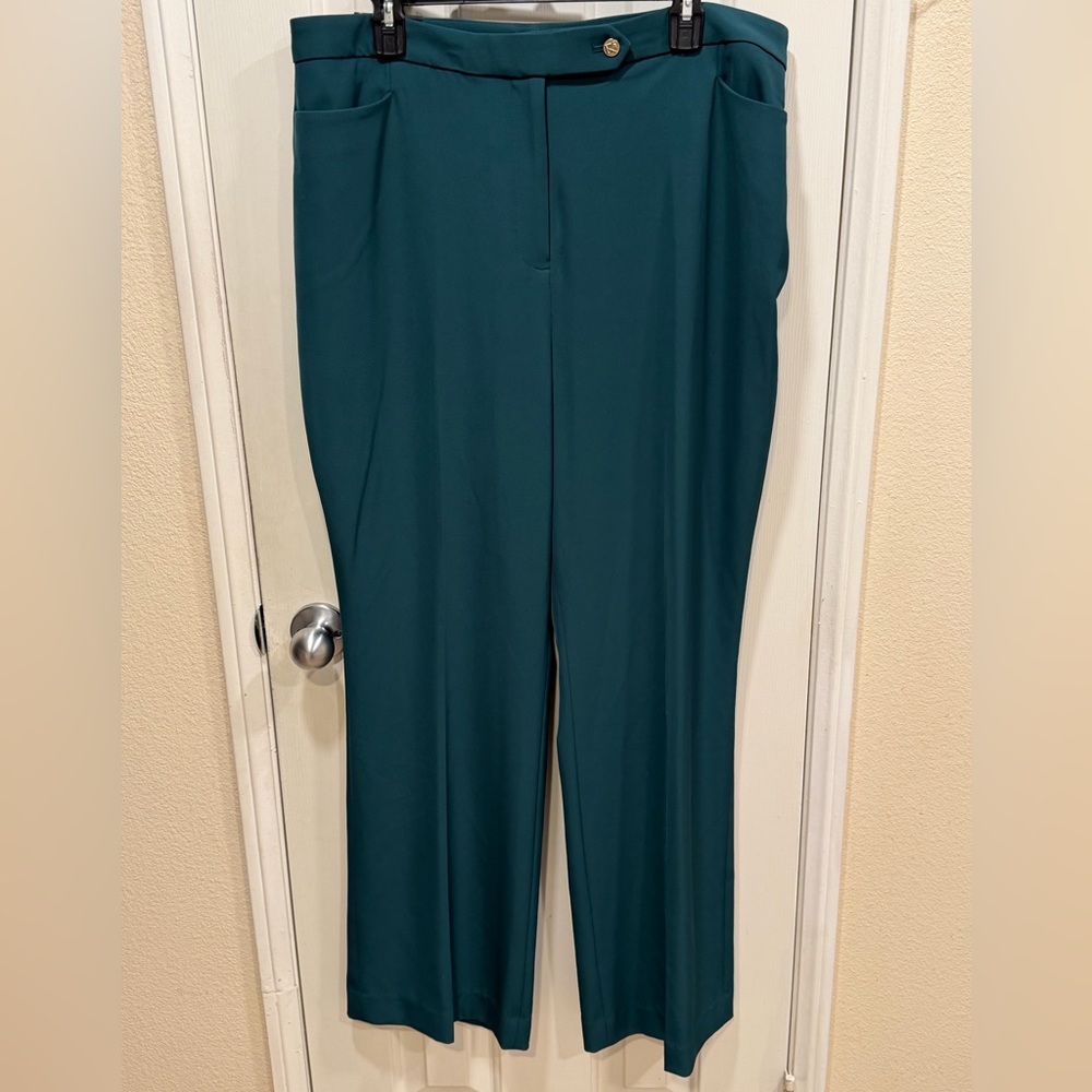 Donna Karen NY Women’s Teal/Jade Boot-Leg Dress Pants Size 16 NWT